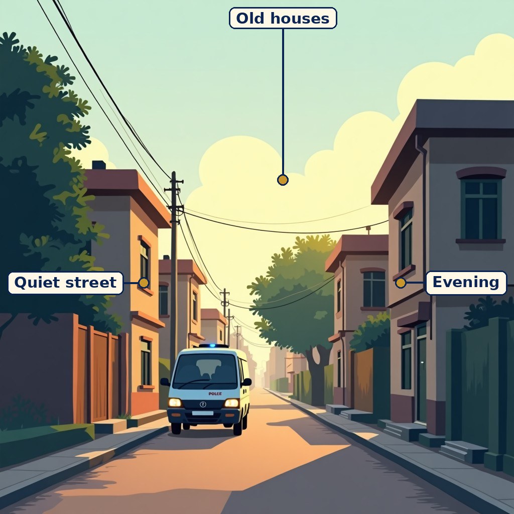 South Delhi Murder labelled diagram