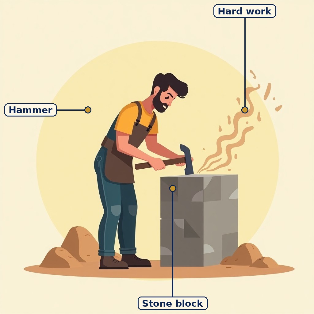 Stonemasons, My Father and Me labelled diagram