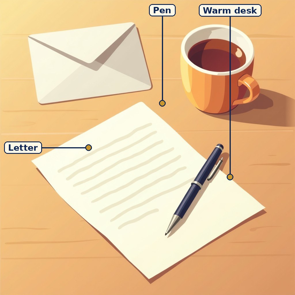 Letter to Martha labelled diagram