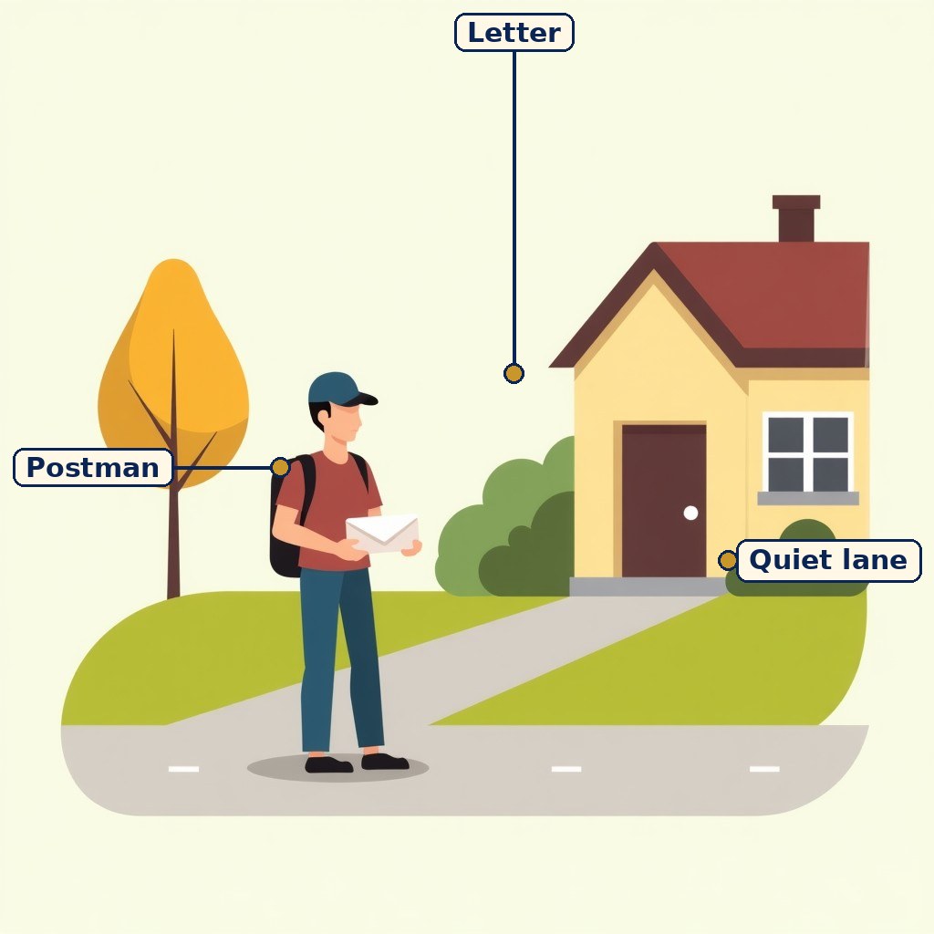 Letter to Cork labelled diagram