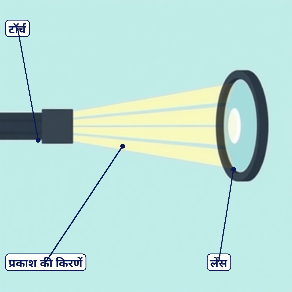 Label wala lens: Torch, Prakash ki kiranen aur Lens