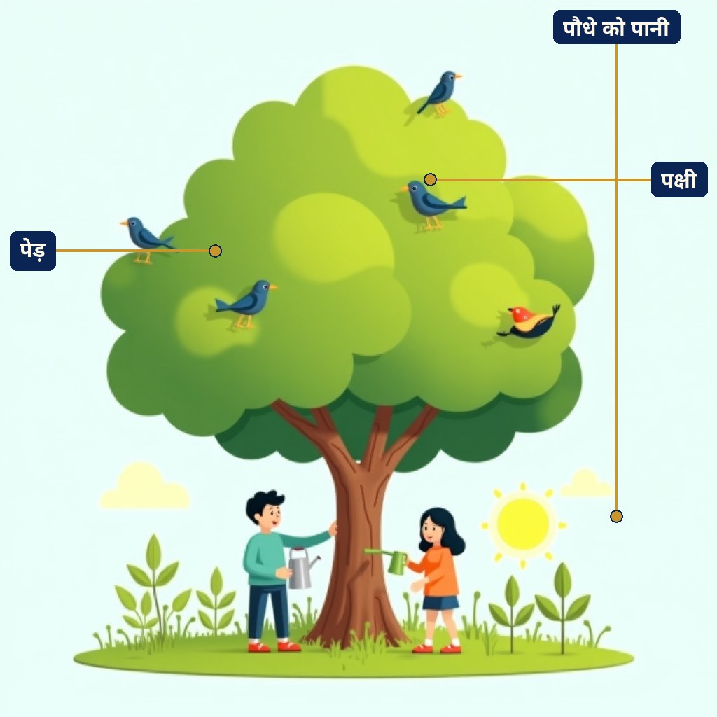 Labelled diagram for हरियाली और हम