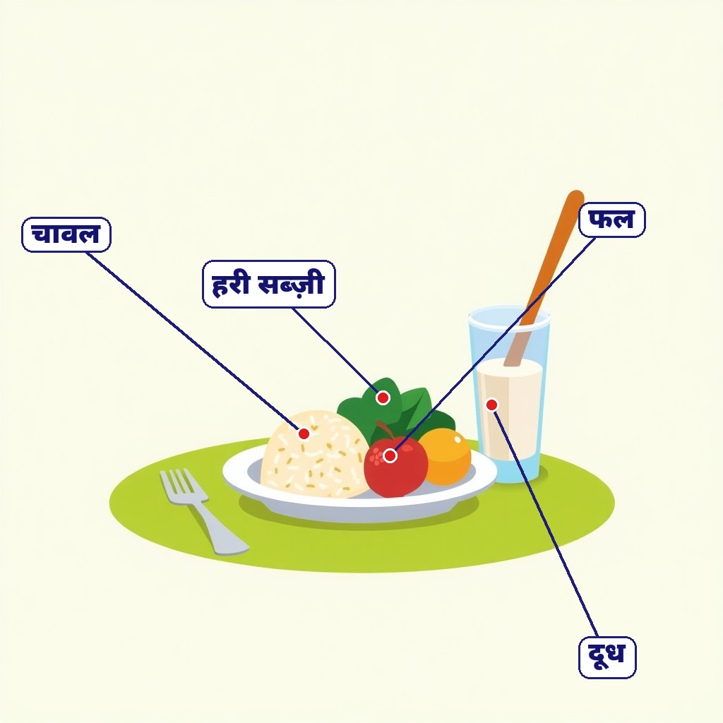 Labelled balanced food plate