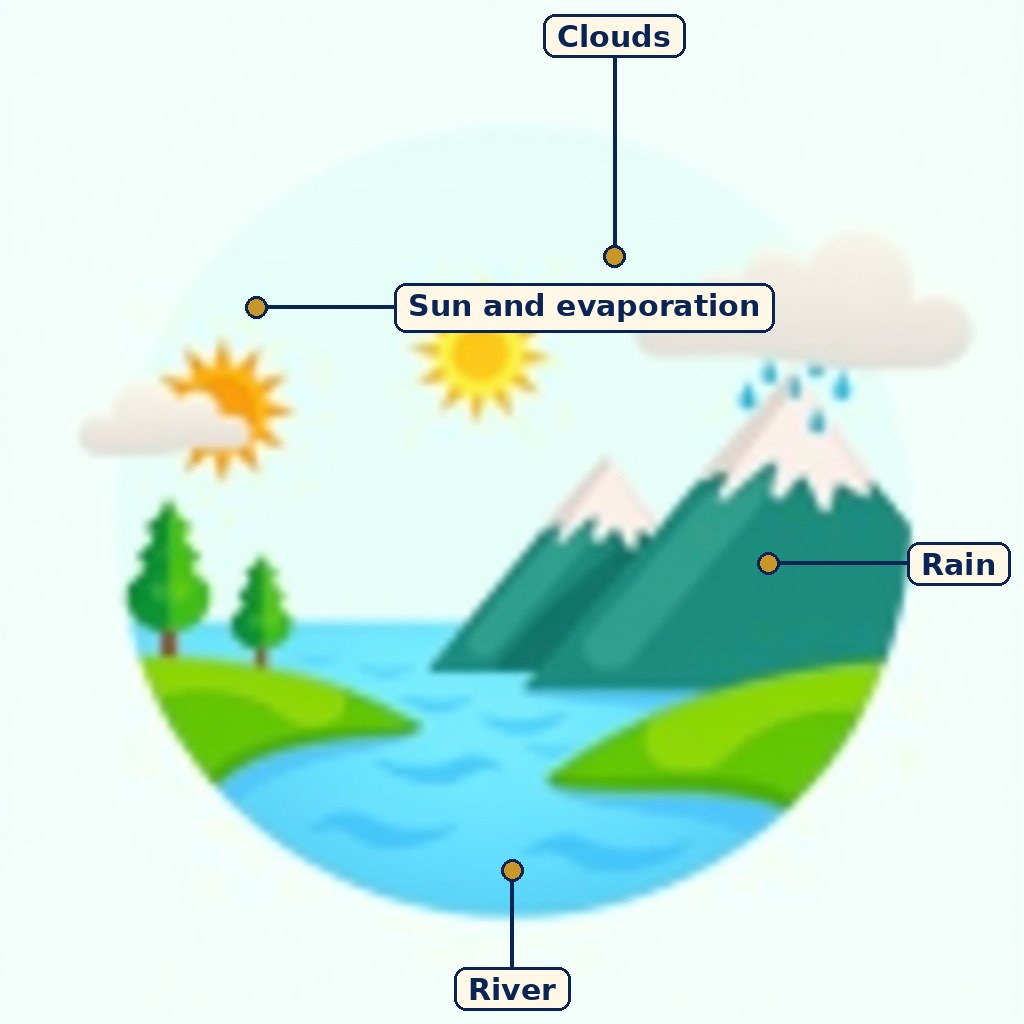 Labelled diagram for Water: The Essence of Life