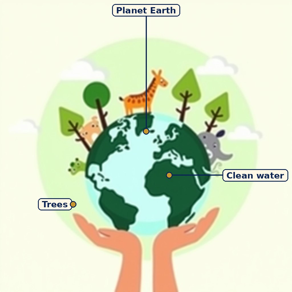 Labelled diagram for Earth: Our Shared Home