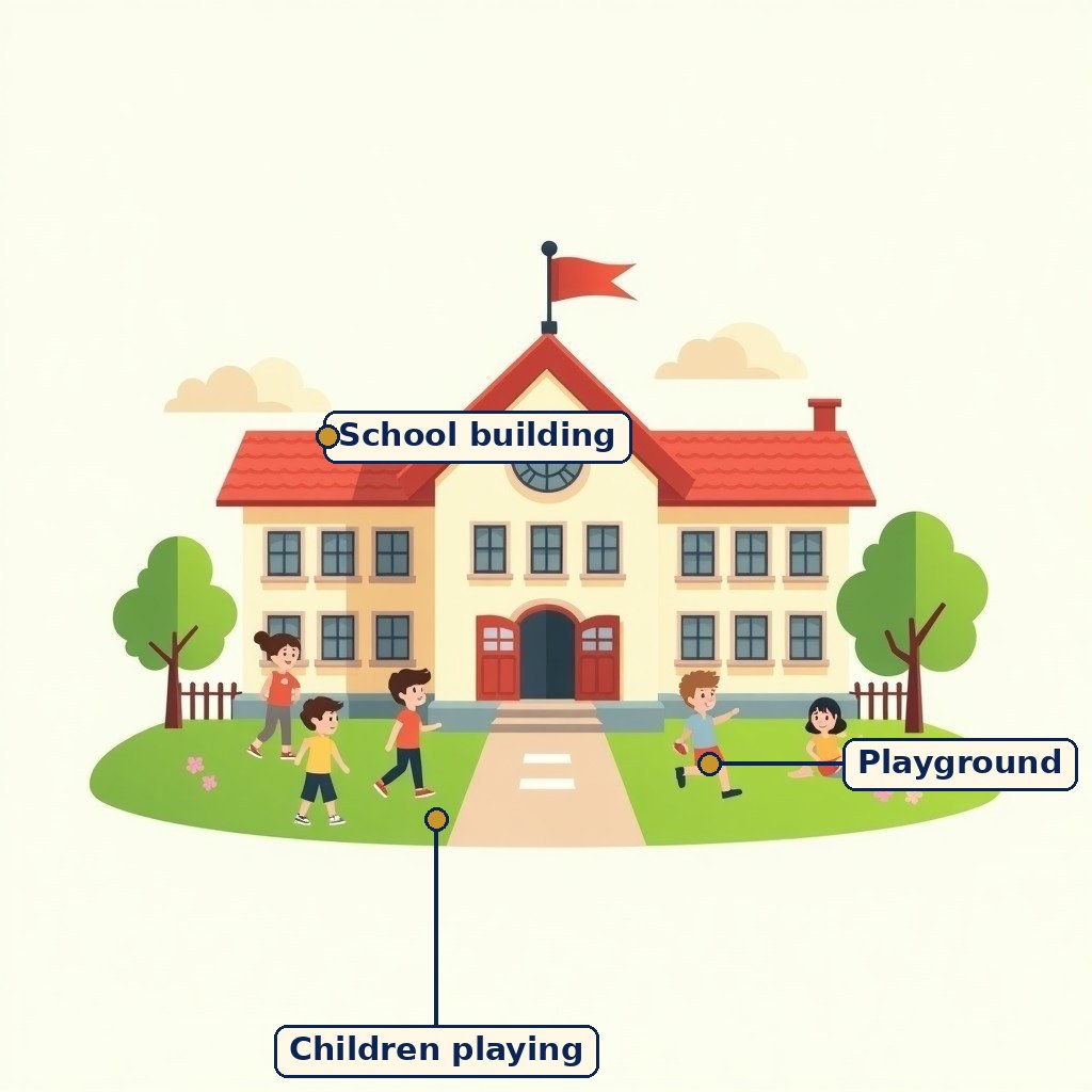 Labelled diagram for Our School: A Happy Place