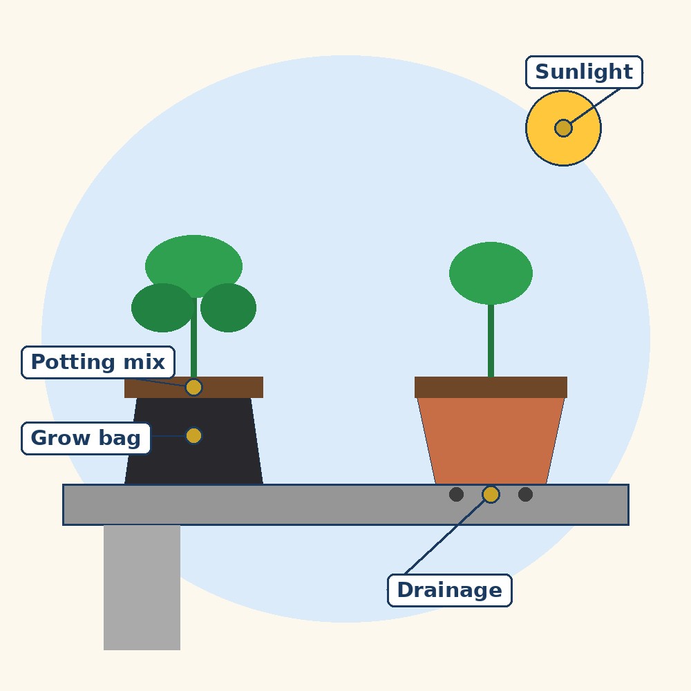 Labelled diagram for Rooftop Gardening