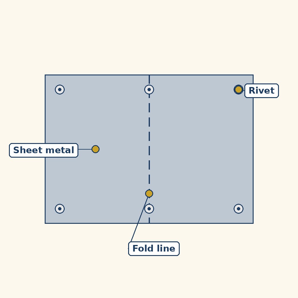 Labelled diagram for Sheet Metal Work