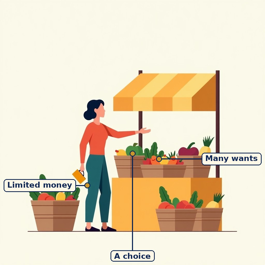 Labelled diagram for Building Blocks in Economics: The Problem of Choice