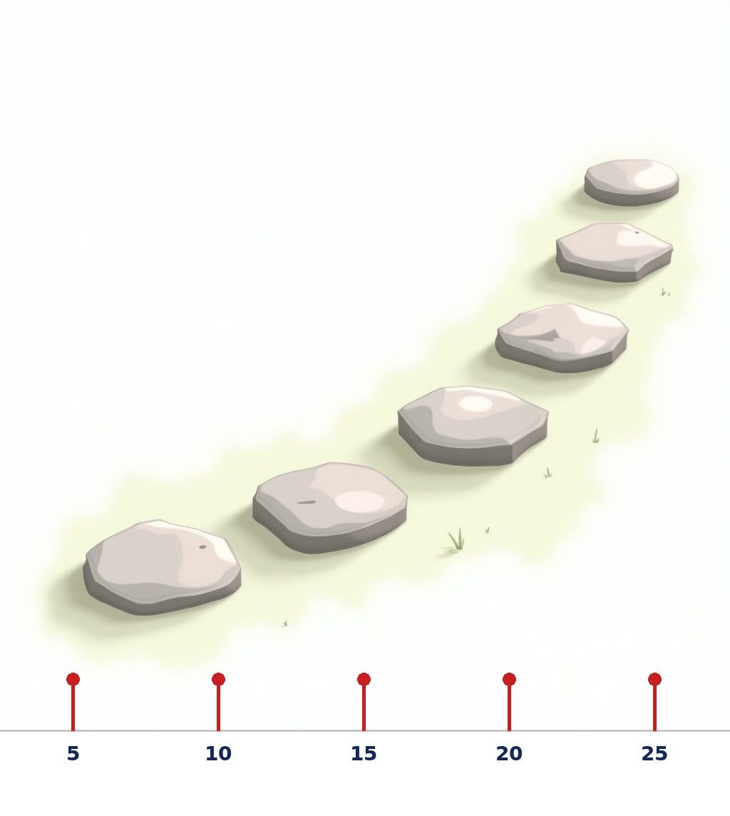 Labelled diagram: 5, 10, 15, 20, 25